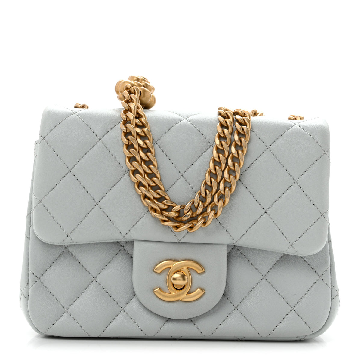 Chanel Lambskin Quilted Mini Sweet Camellia Flap Light Blue 1 of 12