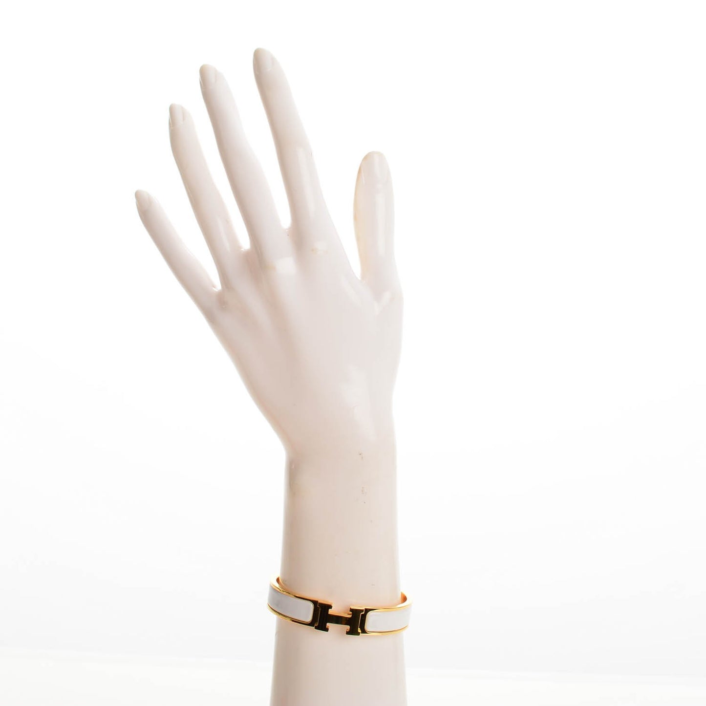 Enamel Narrow Clic Clac H Bracelet PM White