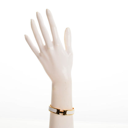 Hermes Enamel Narrow Clic Clac H Bracelet PM White 2 of 5