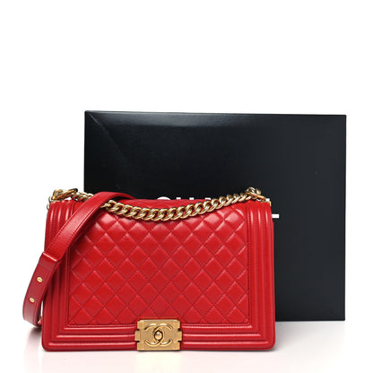 Chanel Lambskin Quilted New Medium Boy Flap Red 12 of 12