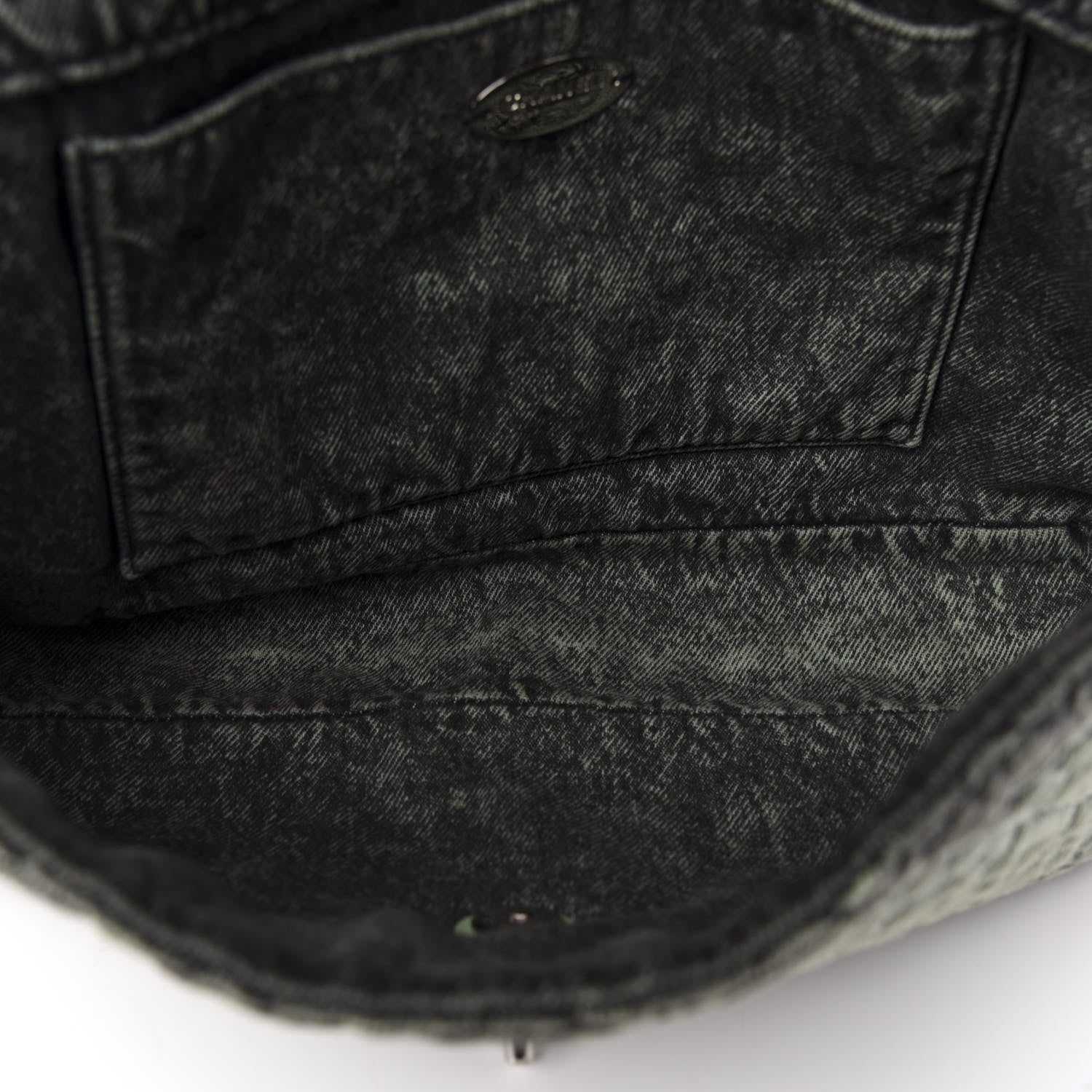 Chanel Denim Quilted Denimpression Flap Green Black 5 of 10