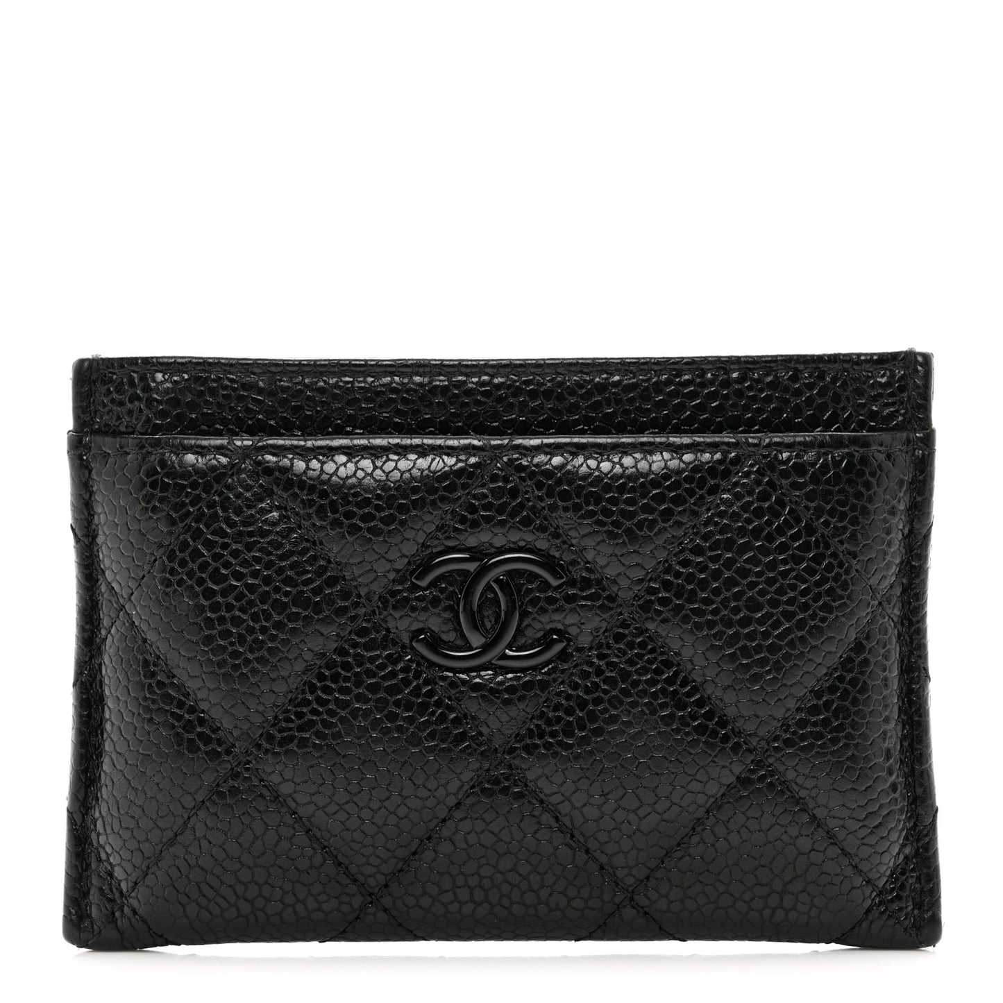 Caviar Quilted Incognito Card Holder Black