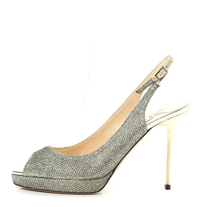 Jimmy Choo Glitter Fabric Nova Pumps 36 Gold 1 of 9