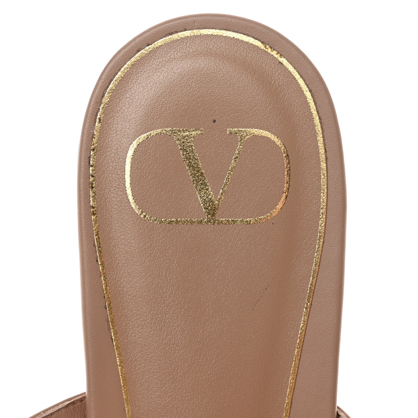 Calfskin Roman Stud Flat Slide Sandals 39.5 Rose Cannelle