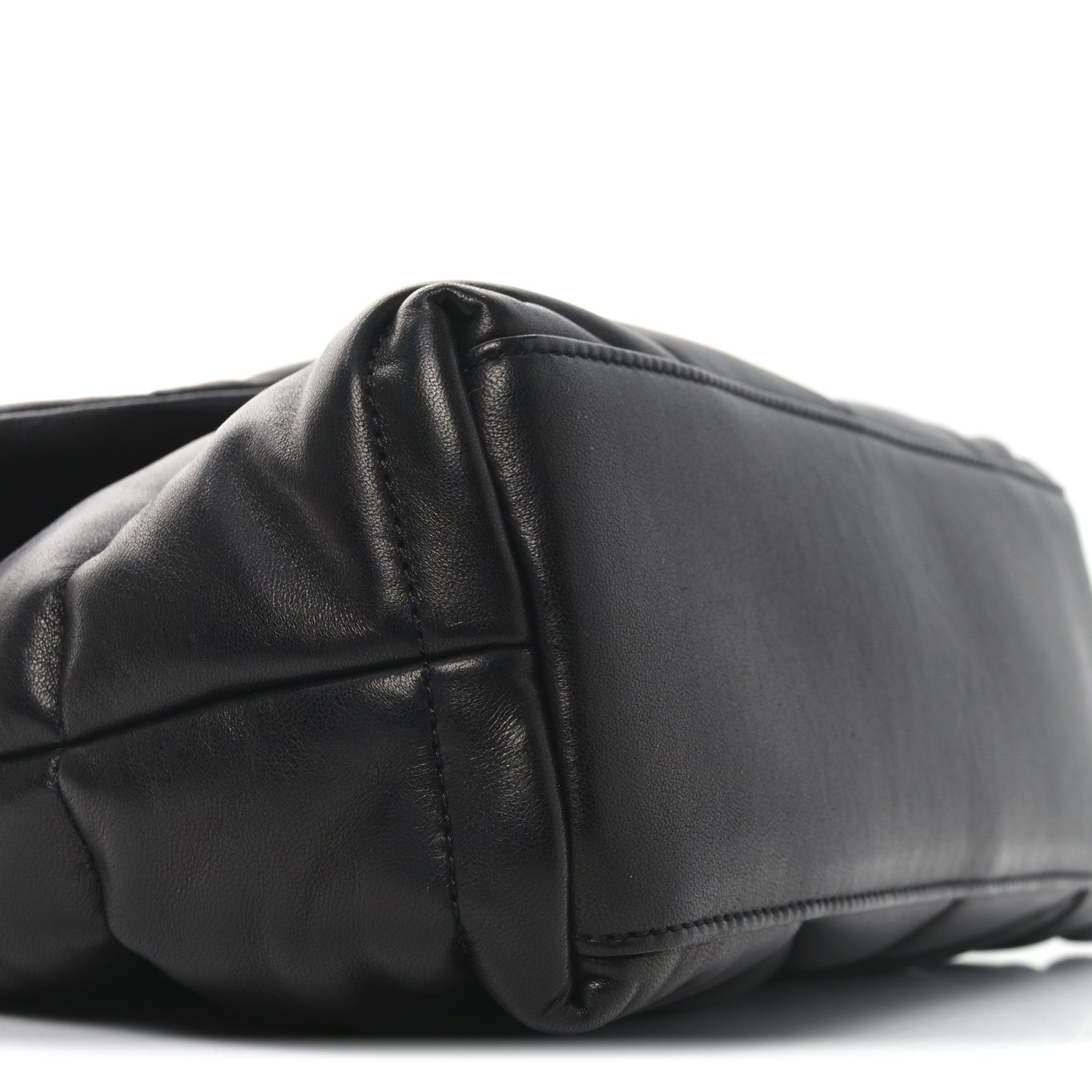 Saint Laurent Lambskin Quilted Tri-Metal Small Loulou Puffer Monogram Chain Satchel  Black 9 of 10