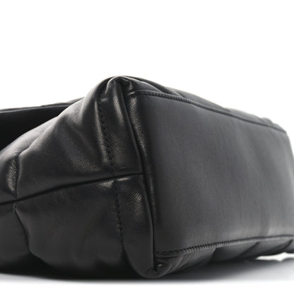 Saint Laurent Lambskin Quilted Tri-Metal Small Loulou Puffer Monogram Chain Satchel  Black 9 of 10