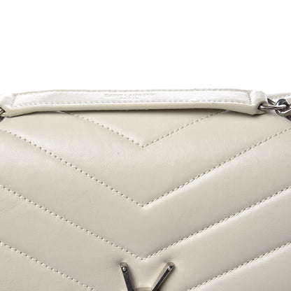 Saint Laurent Calfskin Y Quilted Monogram Medium Loulou Chain Satchel Ivory 8 of 10