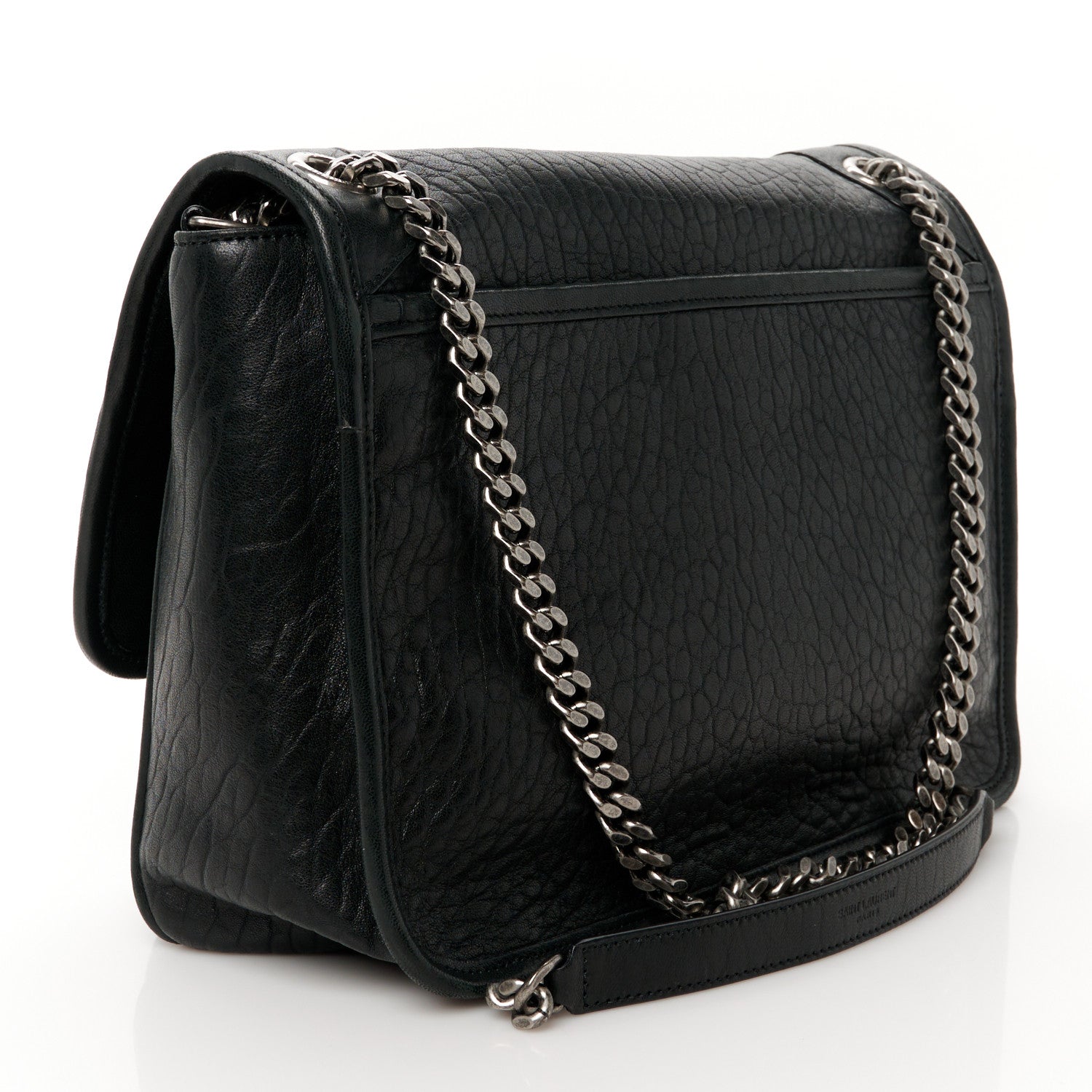 Saint Laurent Grained Lambskin Monogram Medium Niki Chain Satchel Black 3 of 10
