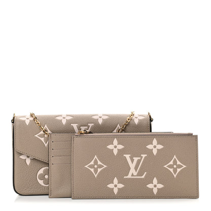 Louis Vuitton Empreinte Monogram Giant Felicie Pochette Tourterelle Creme 1 of 11