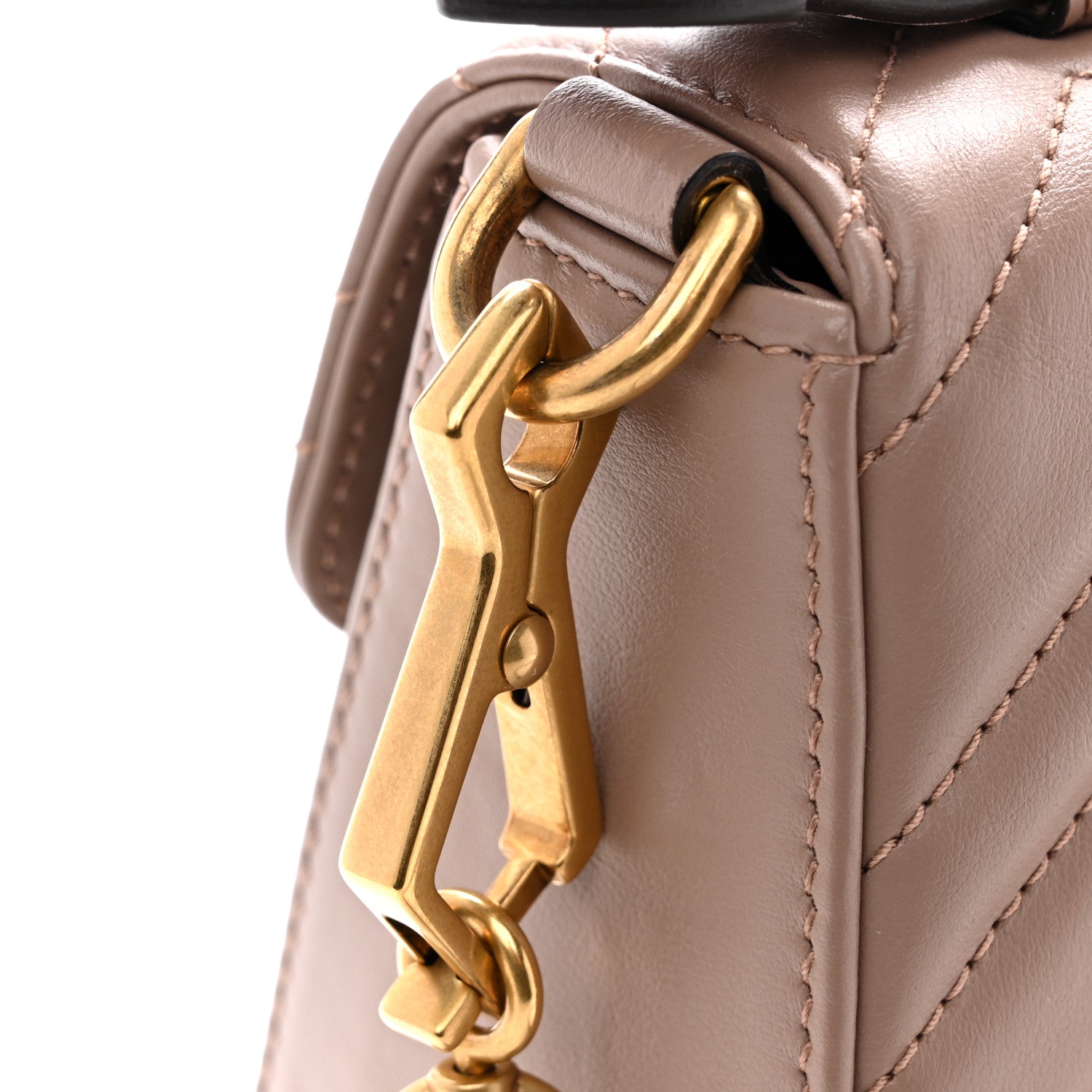 Gucci Calfskin Matelasse Mini GG Marmont Top Handle Shoulder Bag Porcelain Rose 11 of 12