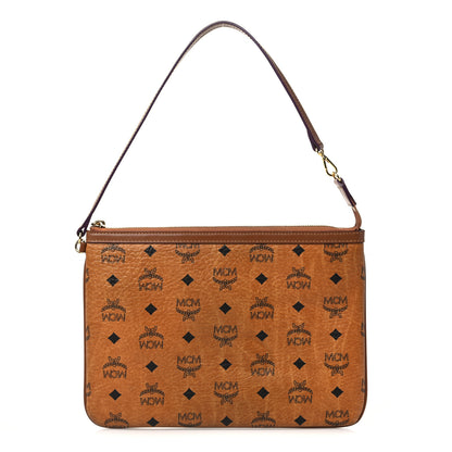 MCM Visetos Liz Shopper Tote Pouch Cognac 1 of 7