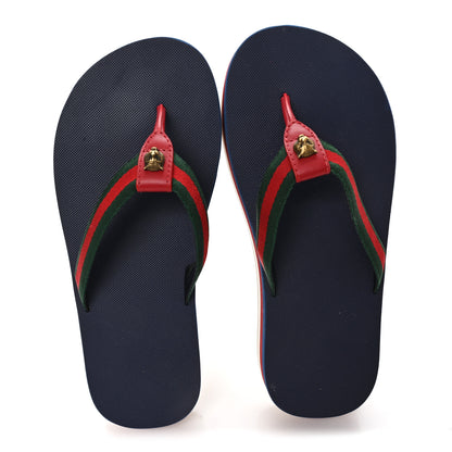 Gucci Canvas Web Platform Lifford Thong Sandals 38 Hibiscus Red 3 of 10
