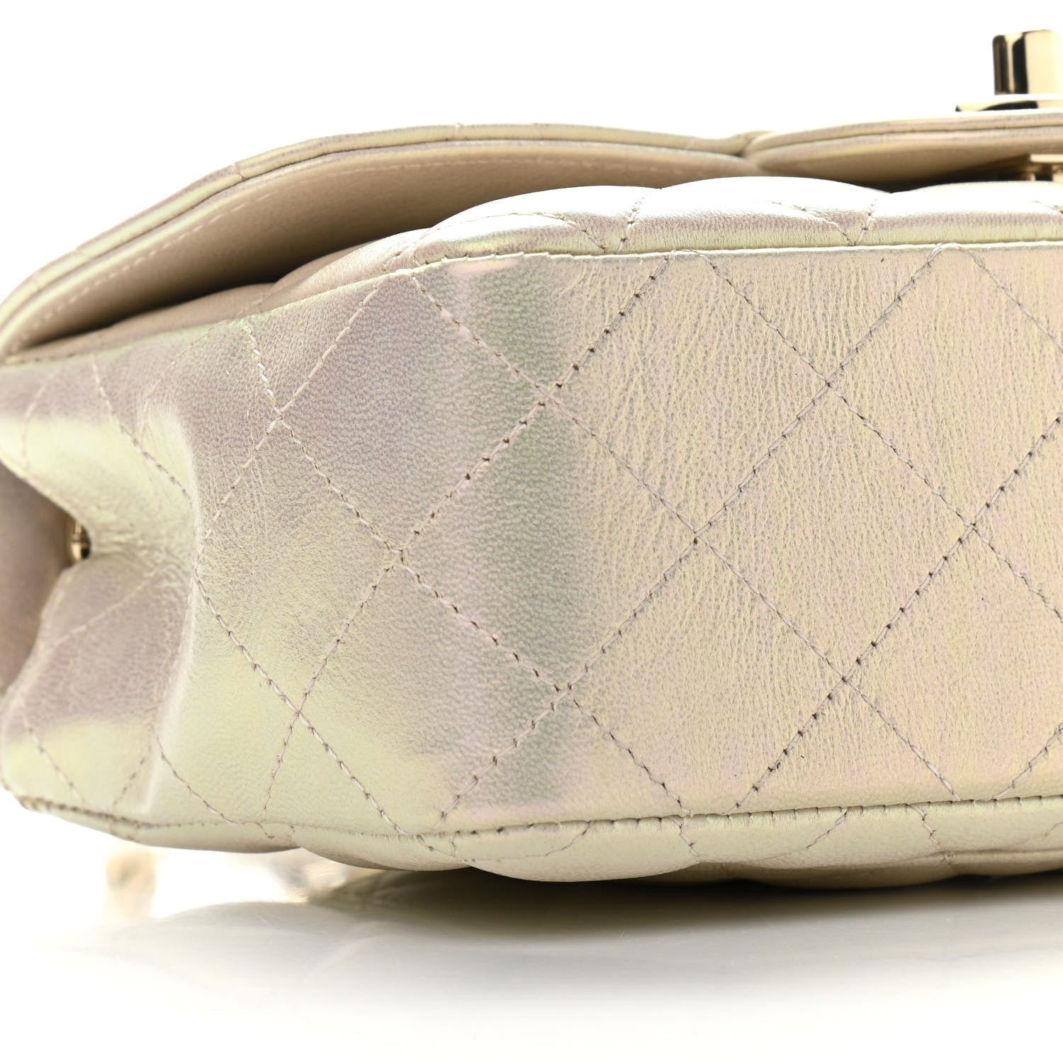 Chanel Iridescent Lambskin Quilted Mini Rectangular Flap Ivory 9 of 10