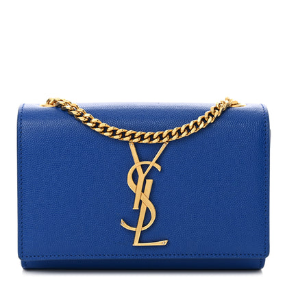 Saint Laurent Grain De Poudre Small Classic Monogram Kate Satchel Royal Blue 1 of 10