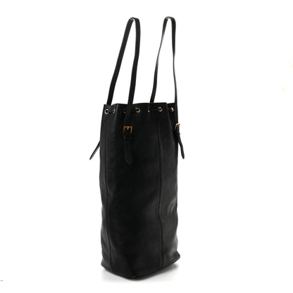 Saint Laurent Lambskin Medium Riva Drawstring Bag Black 4 of 10