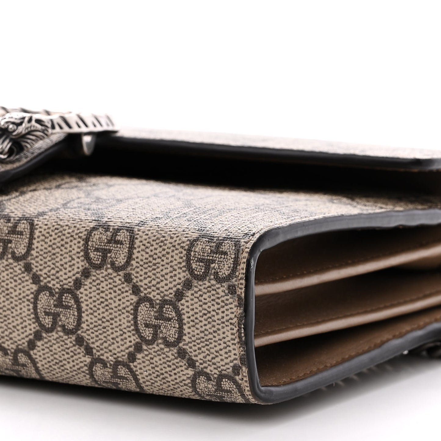 GG Supreme Monogram Mini Dionysus Chain Wallet Beige Taupe