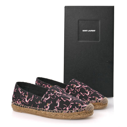Saint Laurent Canvas Pink Panther Espadrilles 37 Black Multicolor 10 of 11