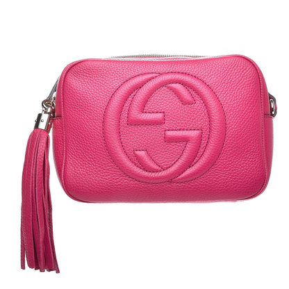 Gucci Pebbled Calfskin Small Soho Disco Bag Bright Bougainvillea 1 of 7