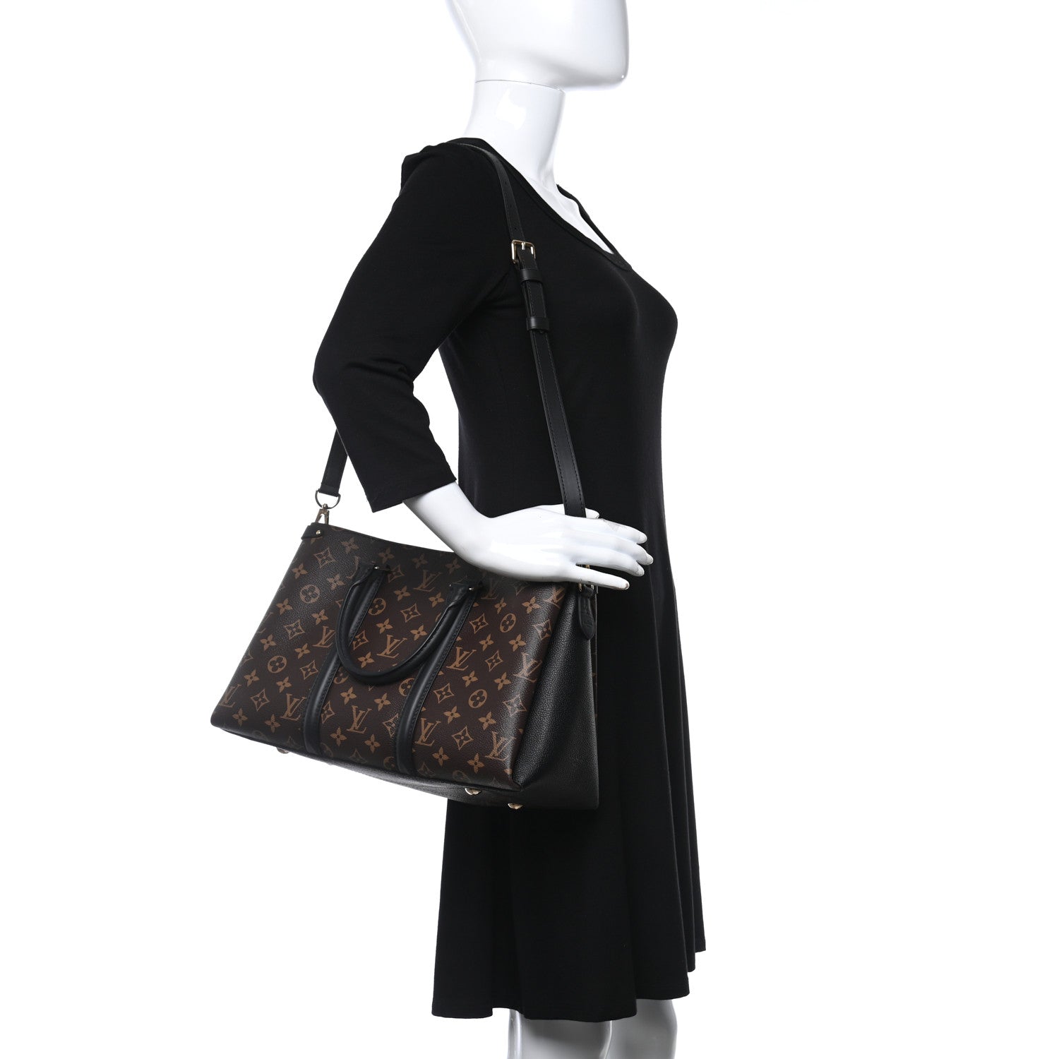 Louis Vuitton Monogram Soufflot MM Black 2 of 8