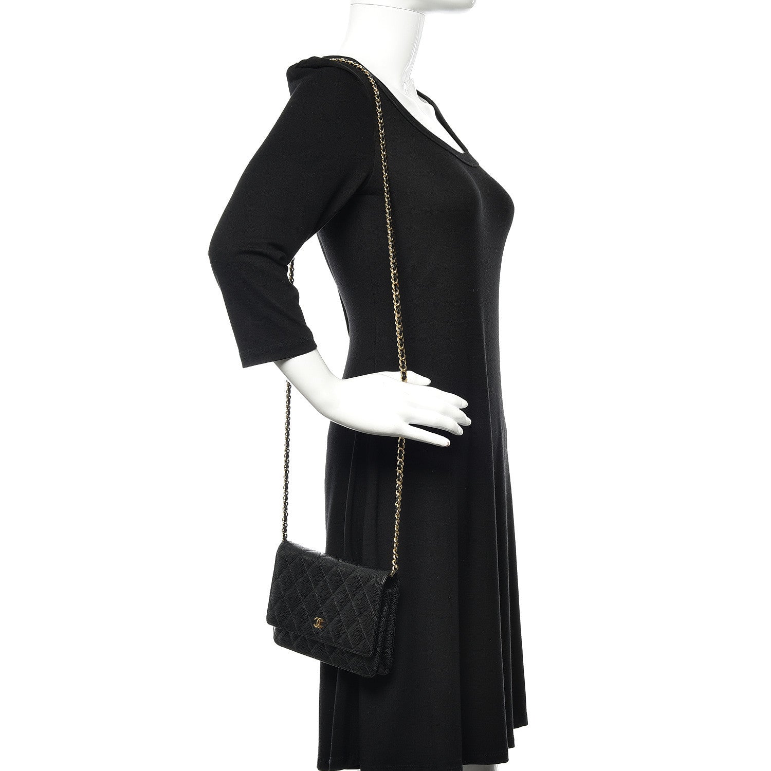 Chanel Caviar Quilted Wallet On Chain WOC Black 2 of 11
