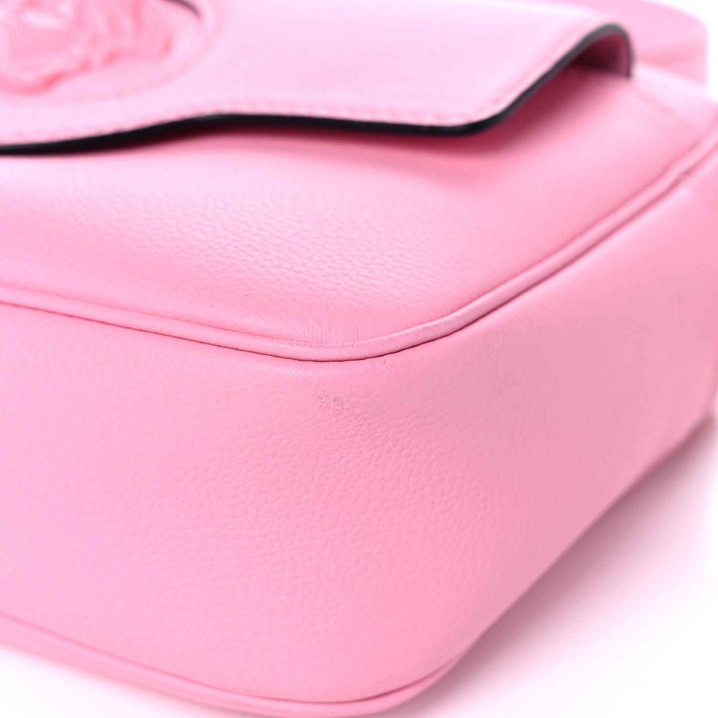 Grained Calfskin Medusa Camera Bag Pink
