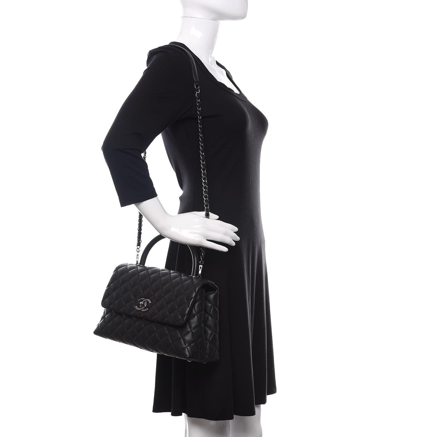 Chanel Caviar Quilted Small Coco Handle Flap Black 2 of 11