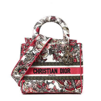 Christian Dior Canvas Embroidered Butterfly Print Medium Lady D-Lite Multicolor 1 of 8