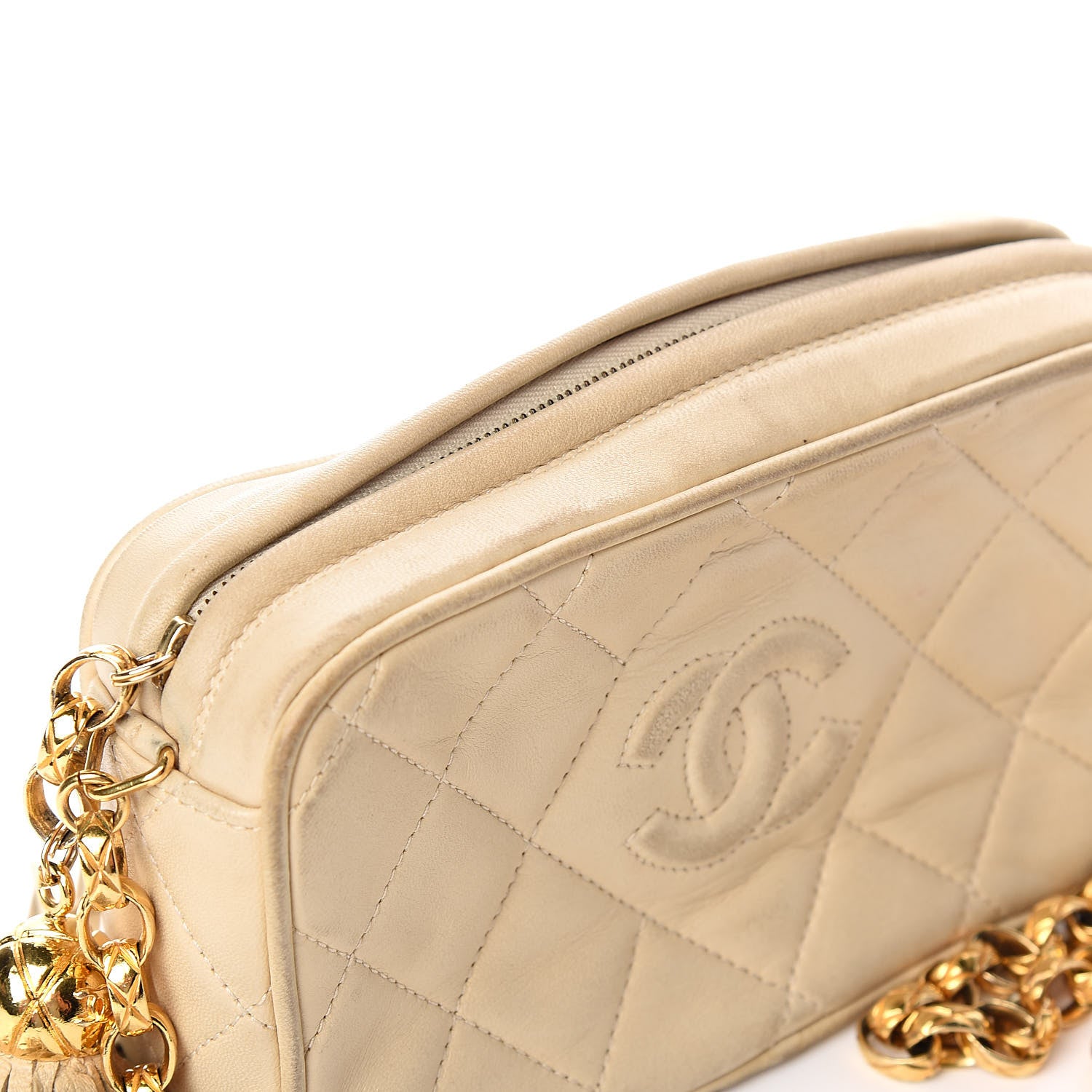 Chanel Lambskin Small Tassel Camera Case Beige 20 of 21