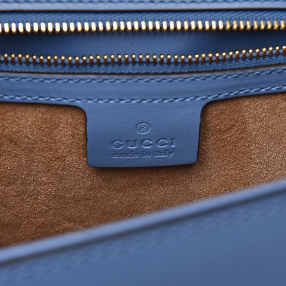Gucci Calfskin Embroidered Medium Sylvie Top Handle Bag Clear Sky Blue 6 of 10