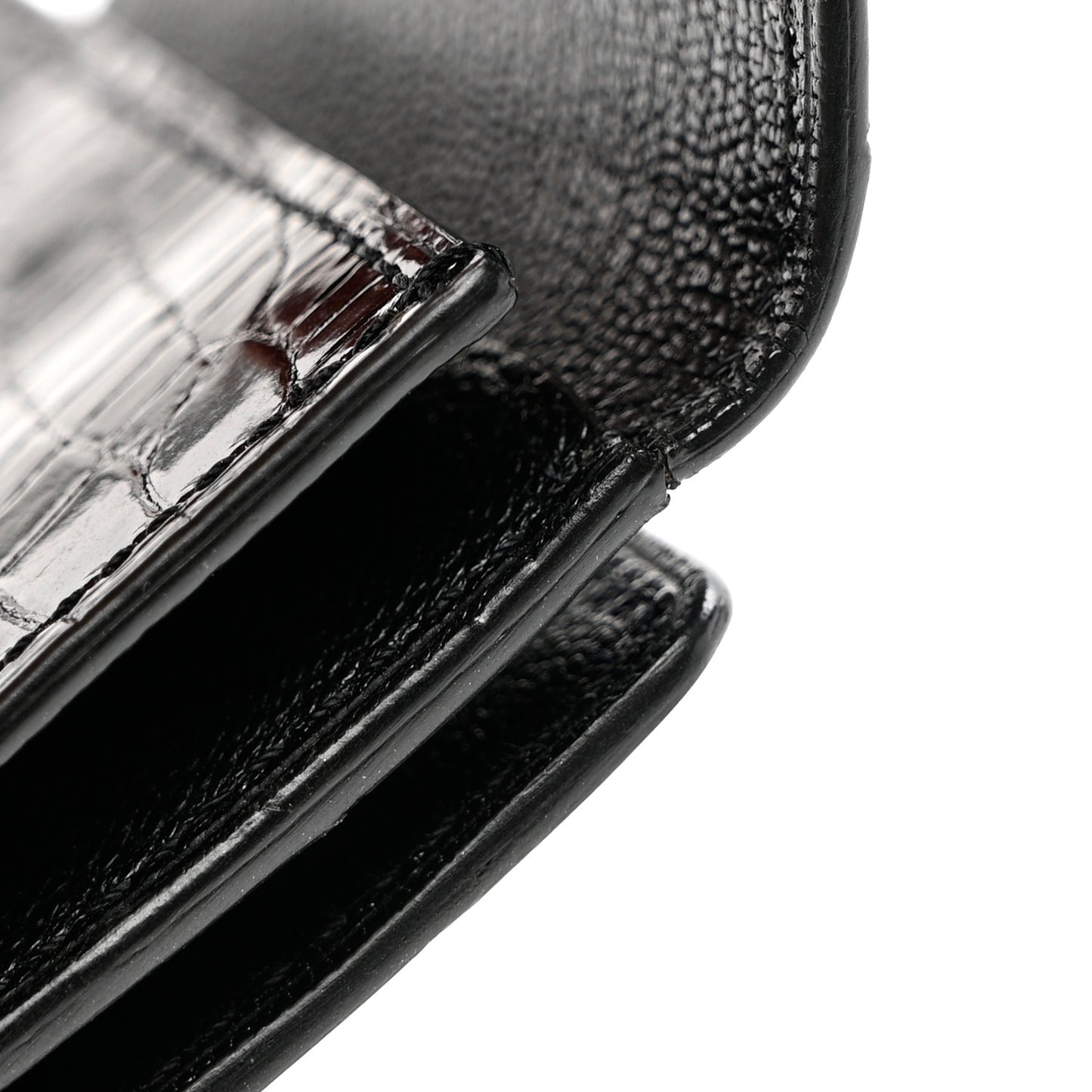 Shiny Alligator Ludlow Wallet Black