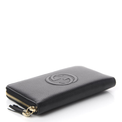 Gucci Pebbled Calfskin Soho Zip Around Wallet Black 3 of 9
