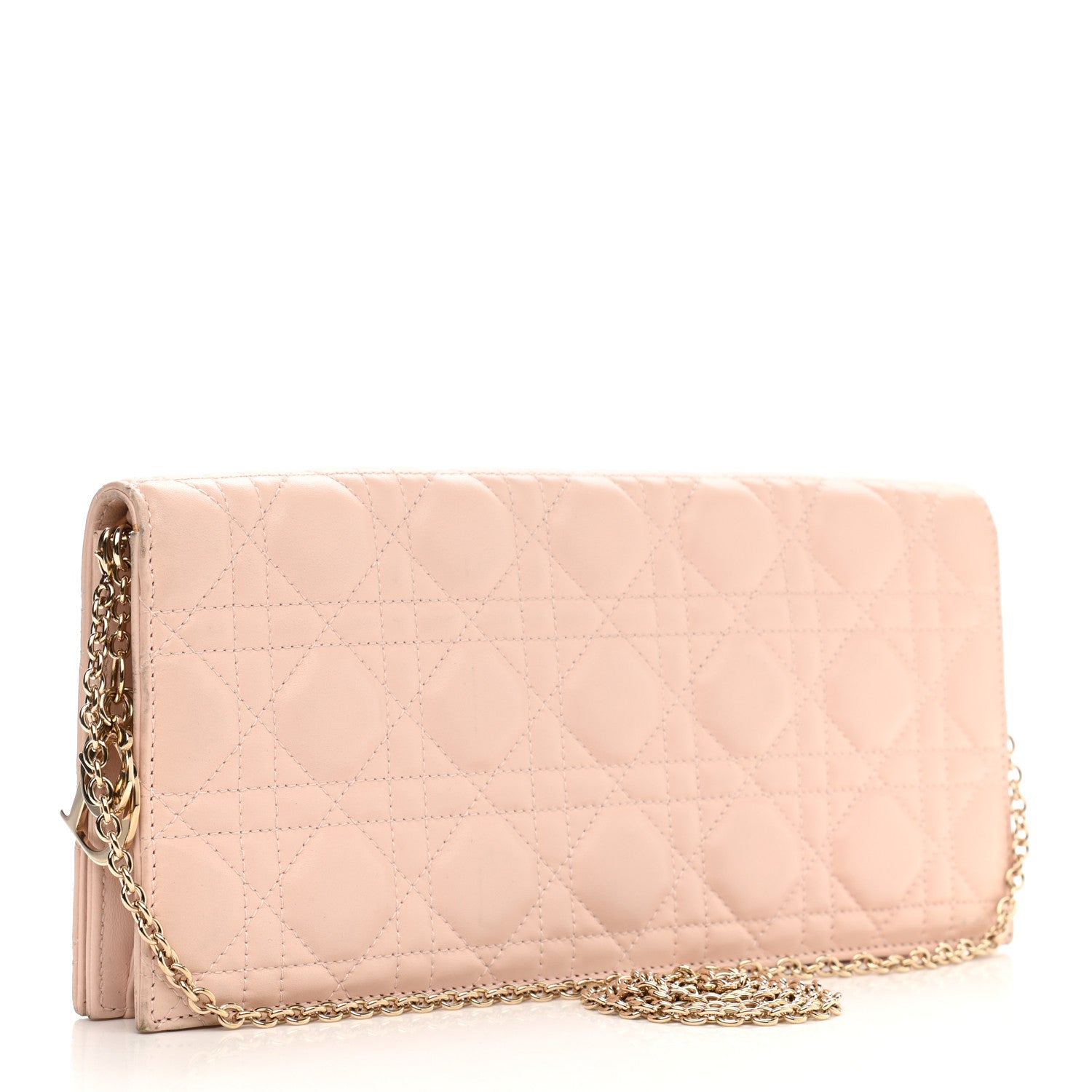 Christian Dior Lambskin Cannage Lady Dior Convertible Clutch Pink 2 of 13