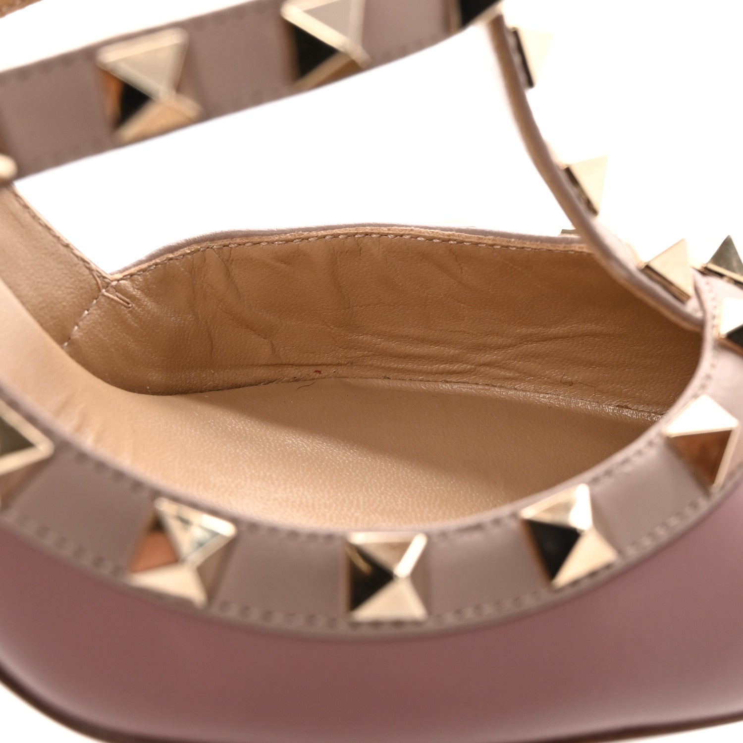 Valentino Garavani Calfskin Nappa Rockstud Ankle Strap 100mm Pumps 40 Grey Pink Poudre 8 of 12