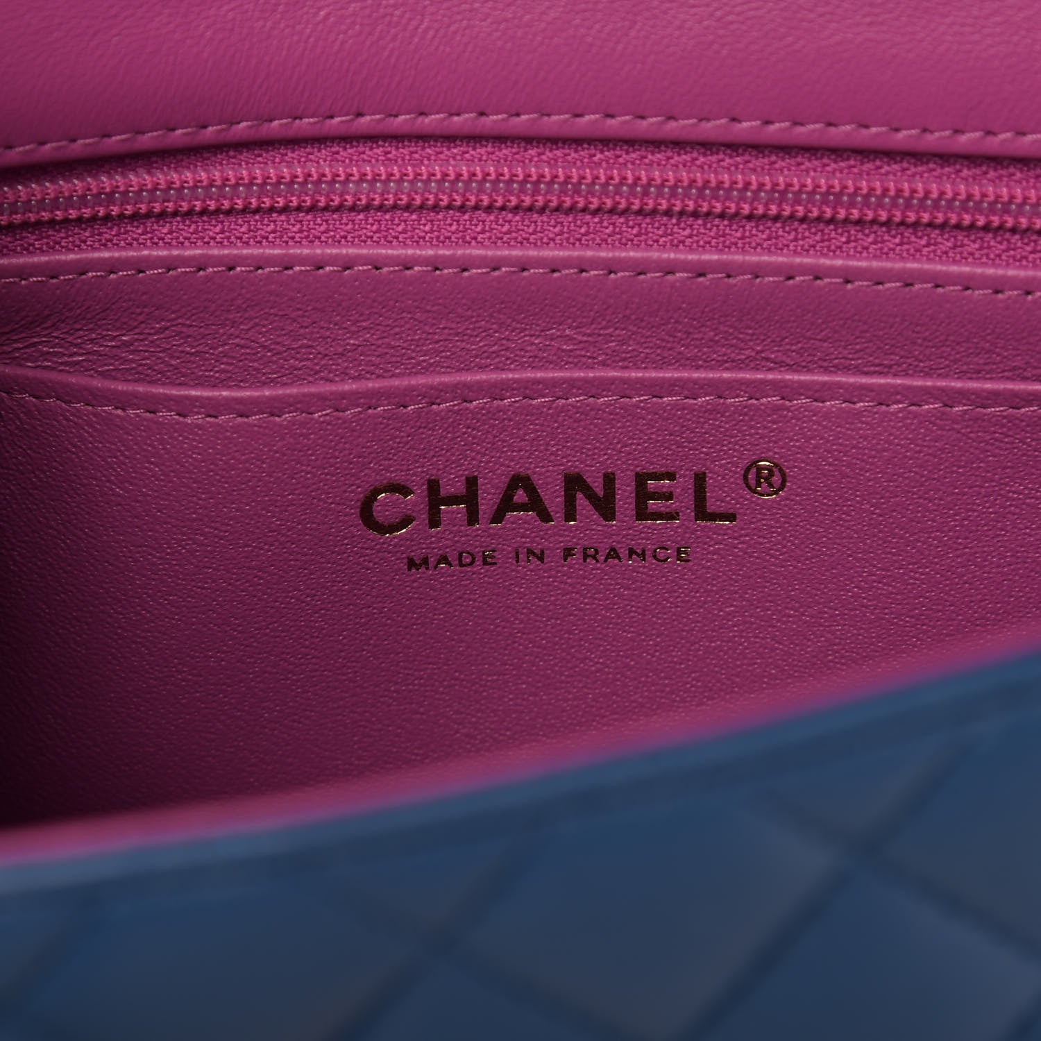 Chanel Lambskin Quilted Mini Rectangular Flap Blue Purple 8 of 9