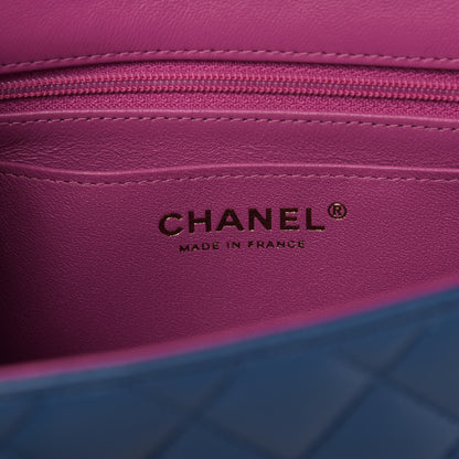 Chanel Lambskin Quilted Mini Rectangular Flap Blue Purple 8 of 9