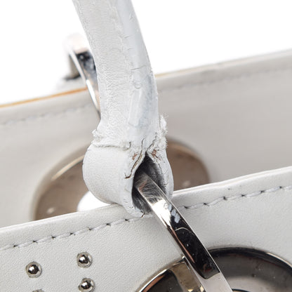 Christian Dior Calfskin Cannage Studded East West Lady Dior White 20 of 25