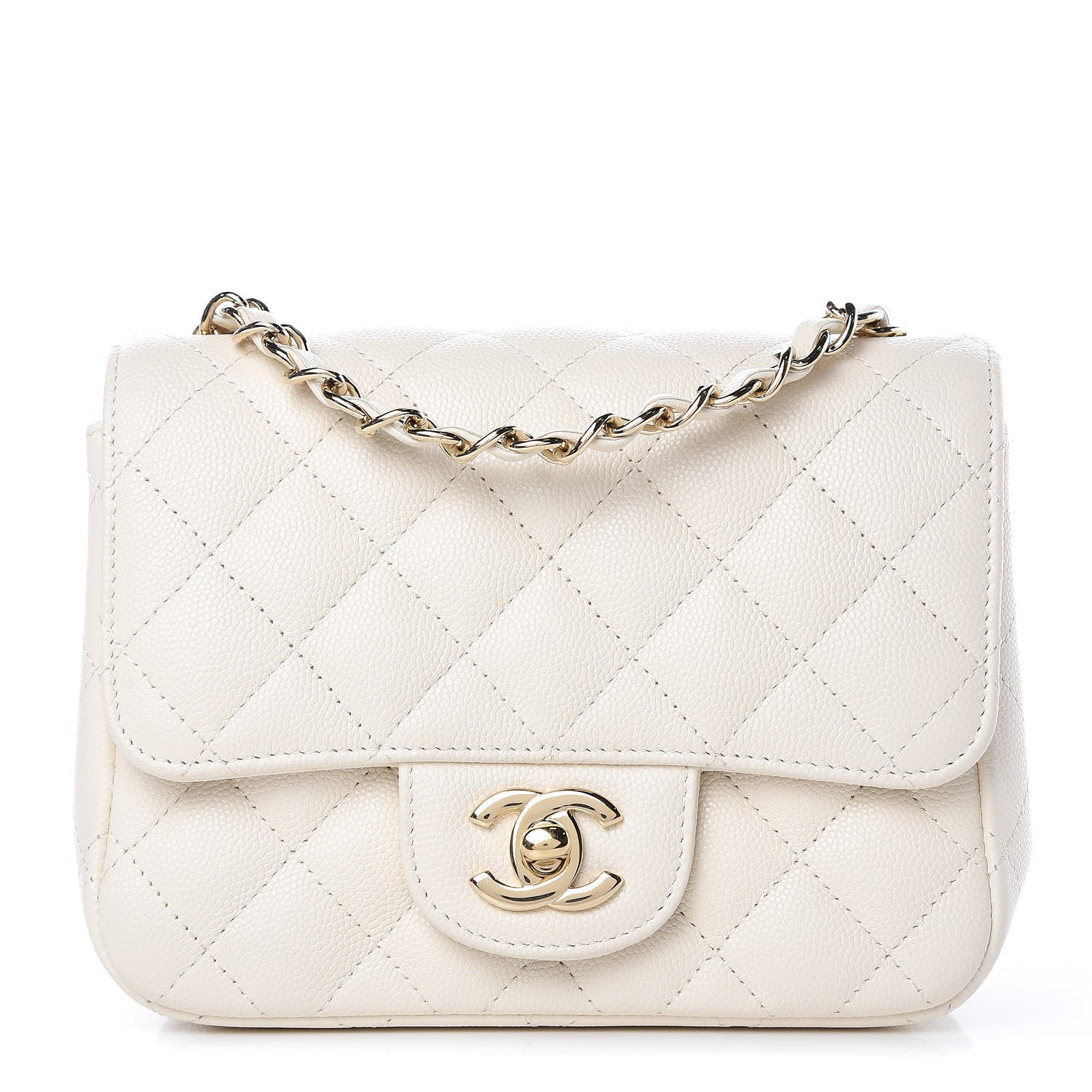 Chanel Caviar Quilted Mini Square Flap White 1 of 11