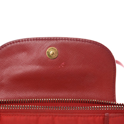 Prada Tessuto Nylon Saffiano Crossbody Bag Rosso 8 of 17