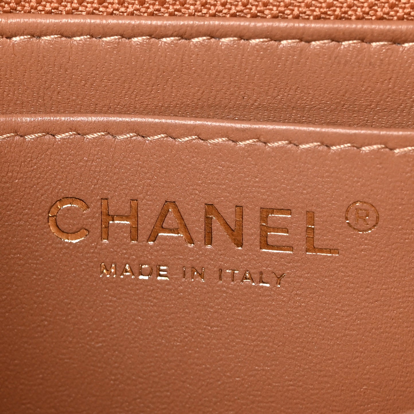 Lambskin Quilted Mini Rectangular Flap Brown
