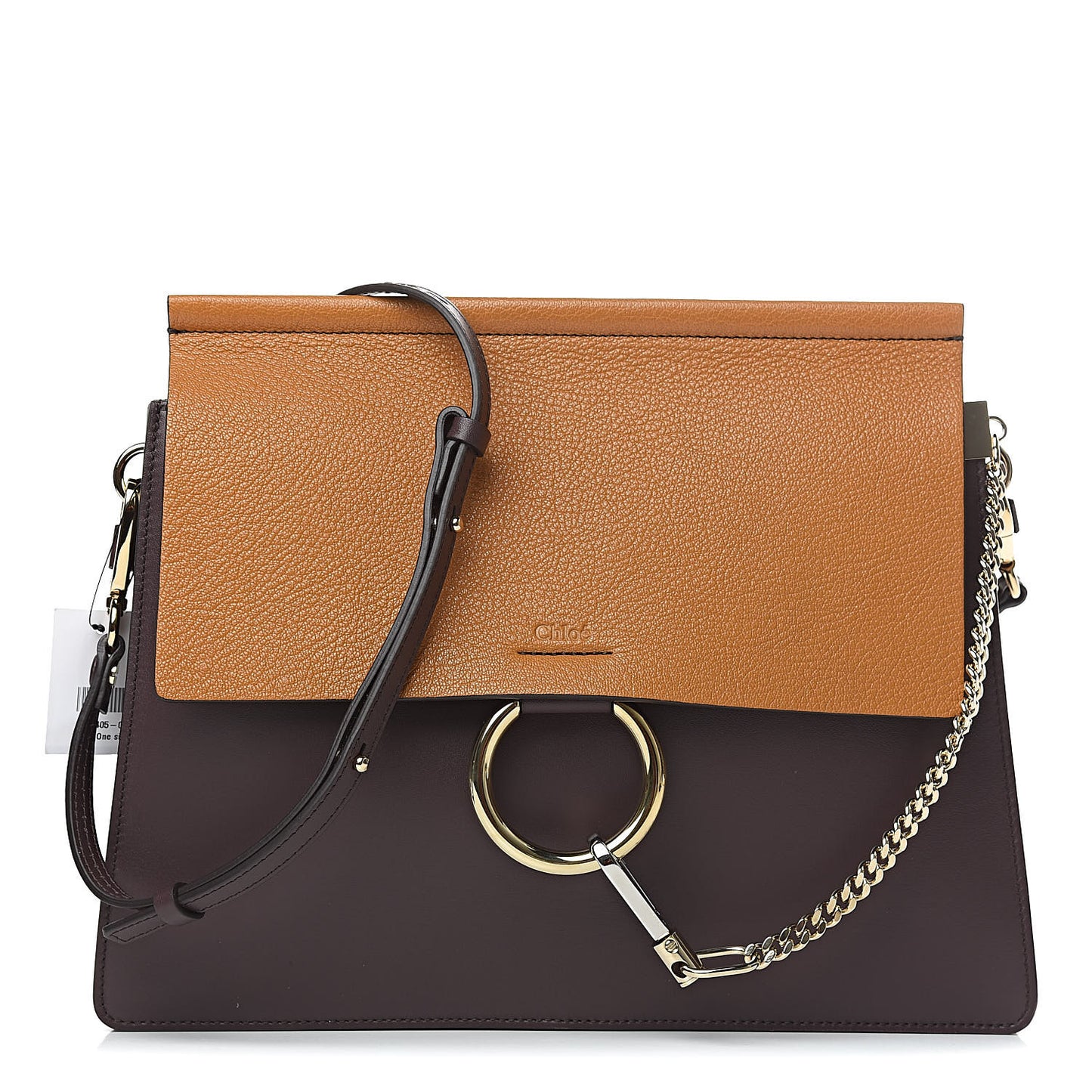 Goatskin Smooth Calfskin Medium Faye Shoulder Bag Brown Purple