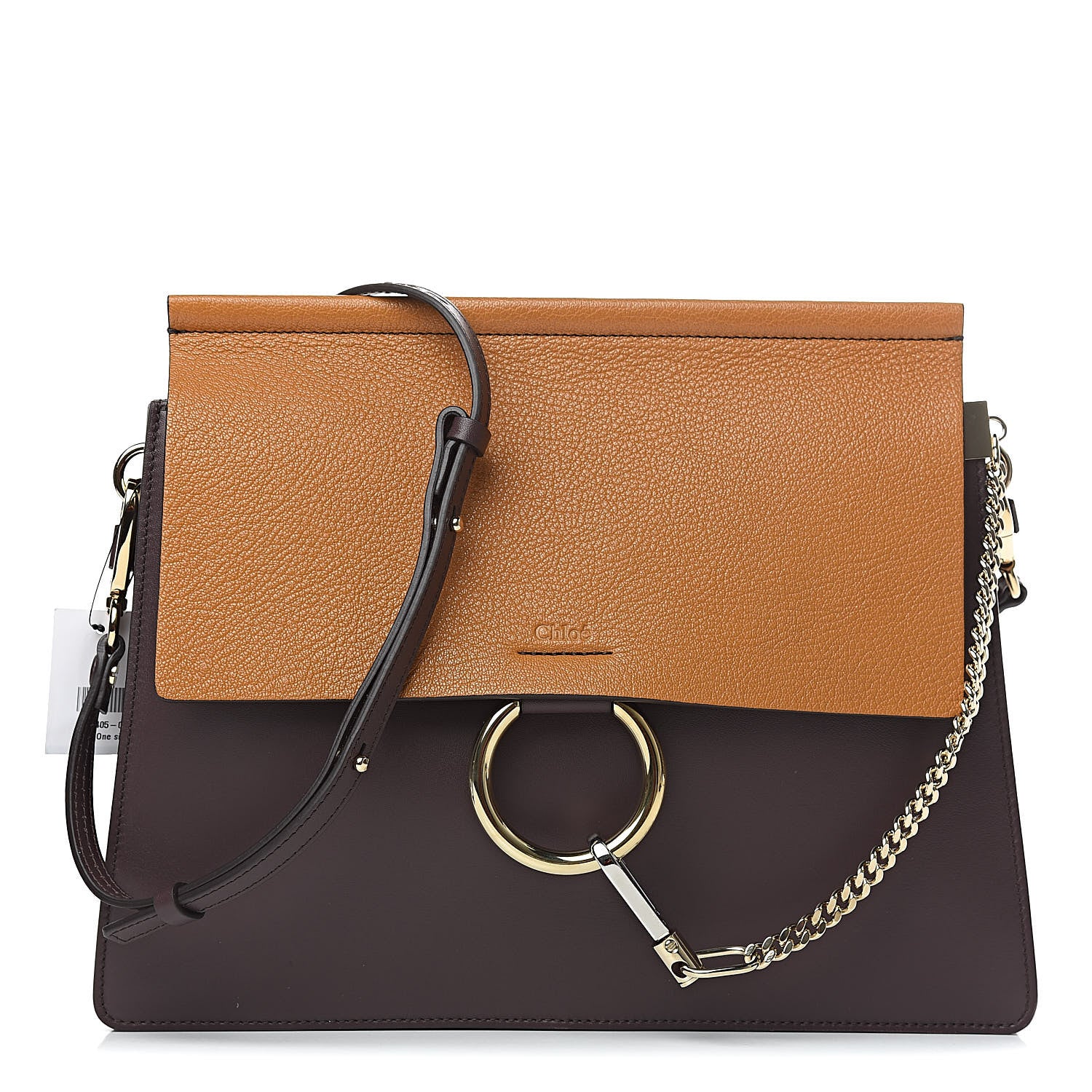 Chloe Goatskin Smooth Calfskin Medium Faye Shoulder Bag Brown Purple 1 of 10