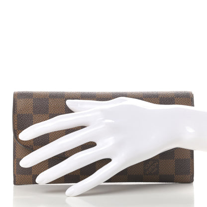 Louis Vuitton Damier Ebene Emilie Wallet Rose Ballerine 2 of 10