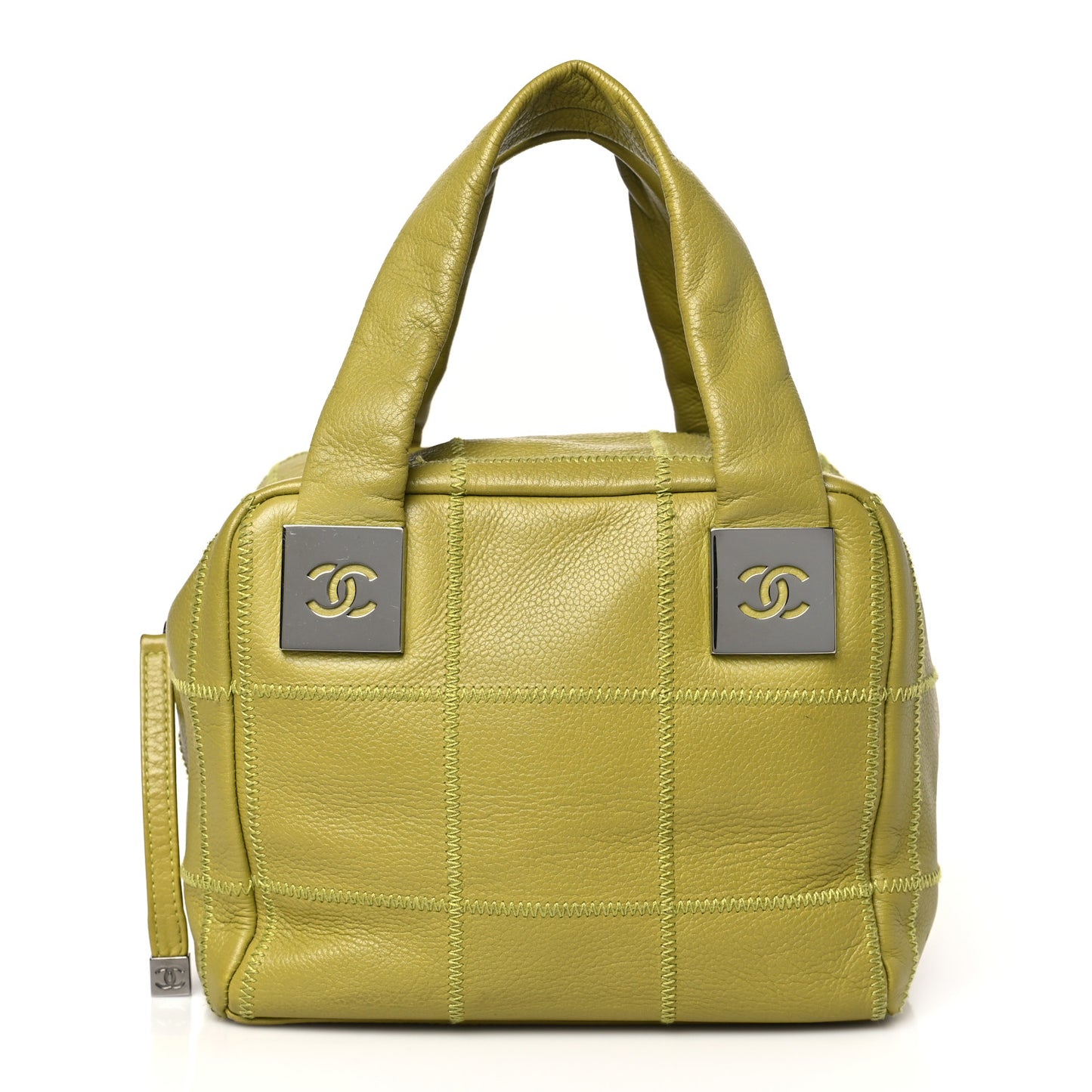 Caviar Square Stitched Bowler Green