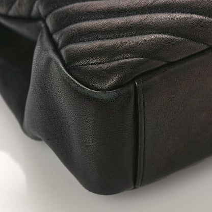 Saint Laurent Sheepskin Matelasse Chevron Monogram Monochrome Large College Satchel Black 8 of 12