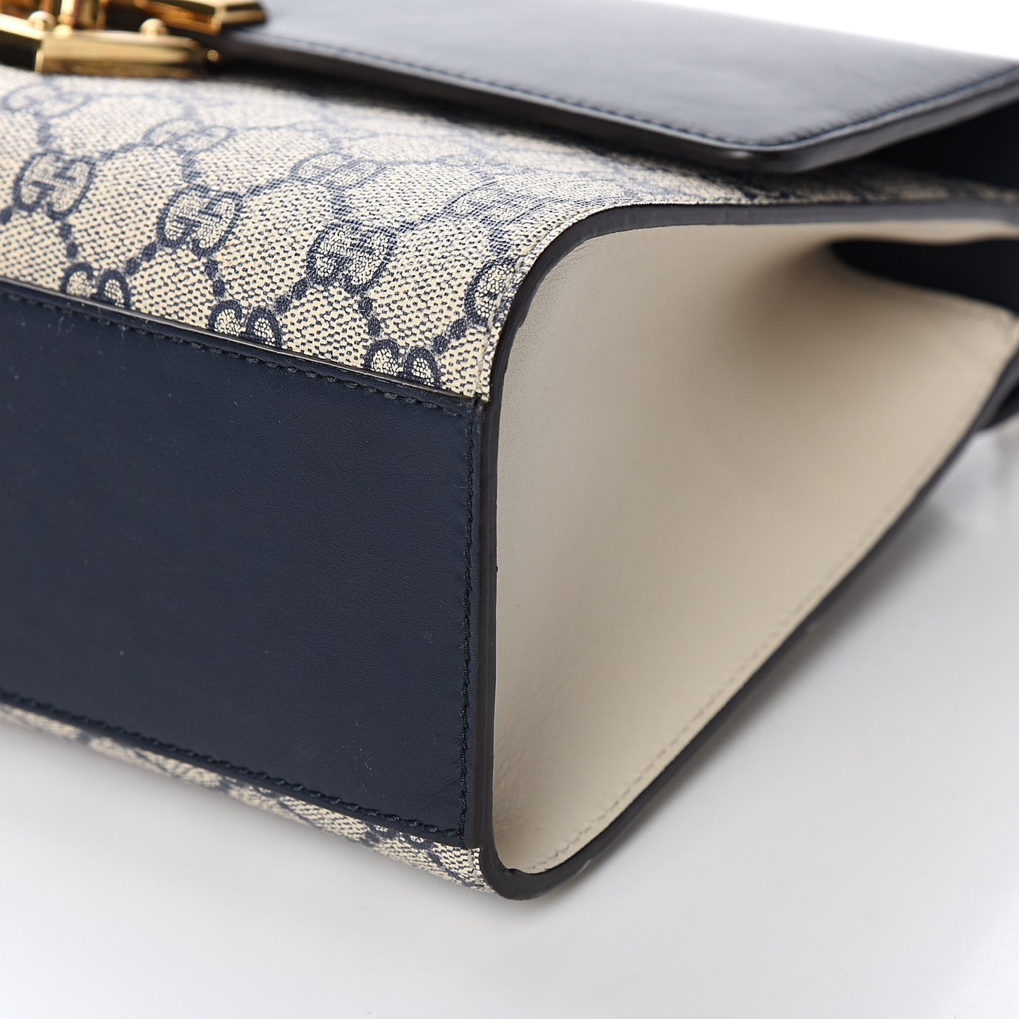 GG Supreme Monogram Calfskin Medium Padlock Shoulder Bag Beige Blue Mystic White Hibiscus Red