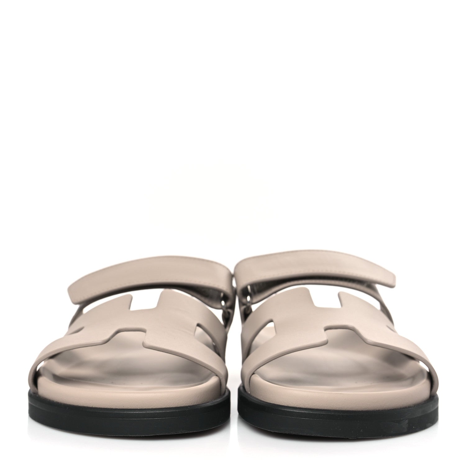 Hermes Calfskin Womens Chypre Sandals 37 Beige Mastic 2 of 9
