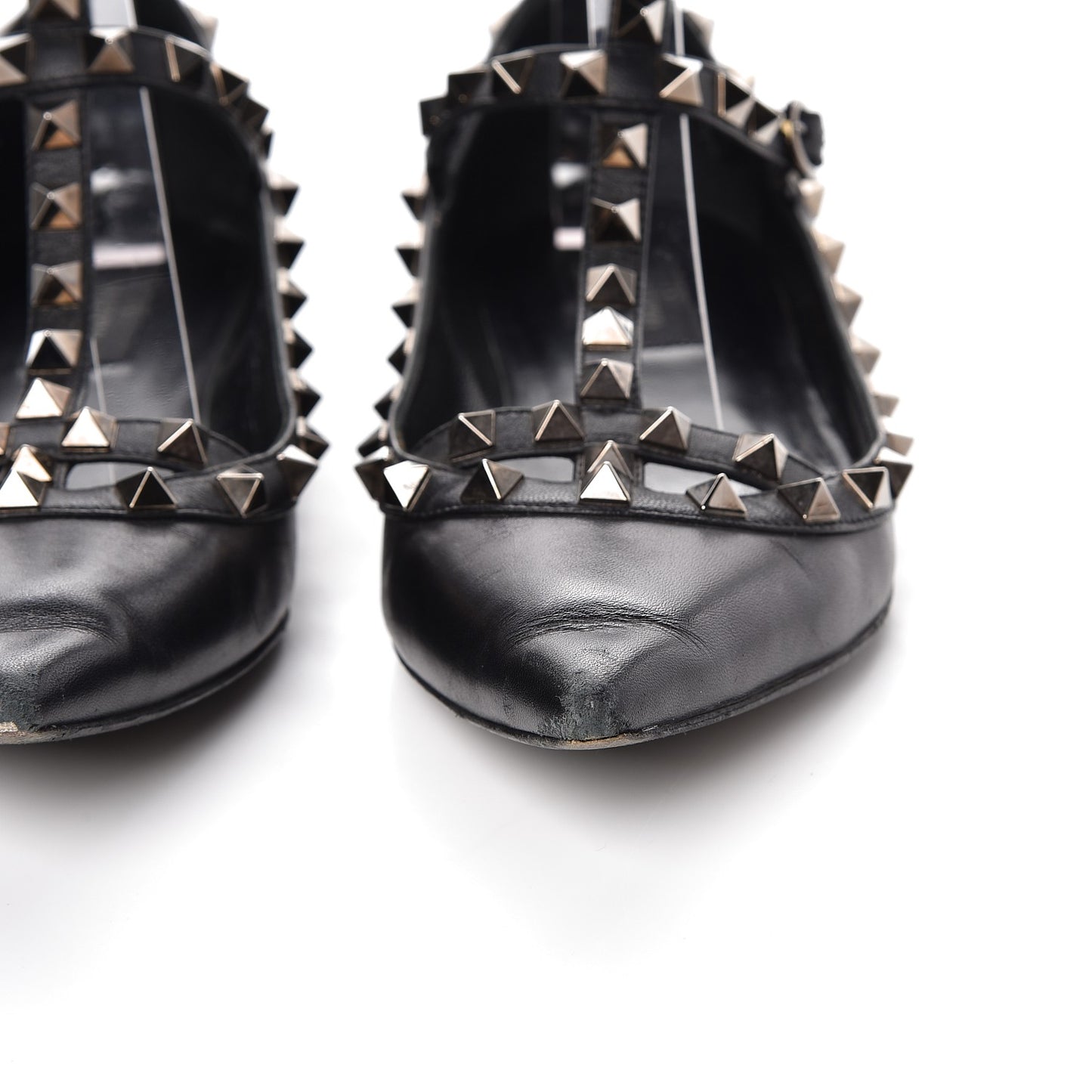 Nappa Rockstud Cage Ballerina Flats 36.5 Black