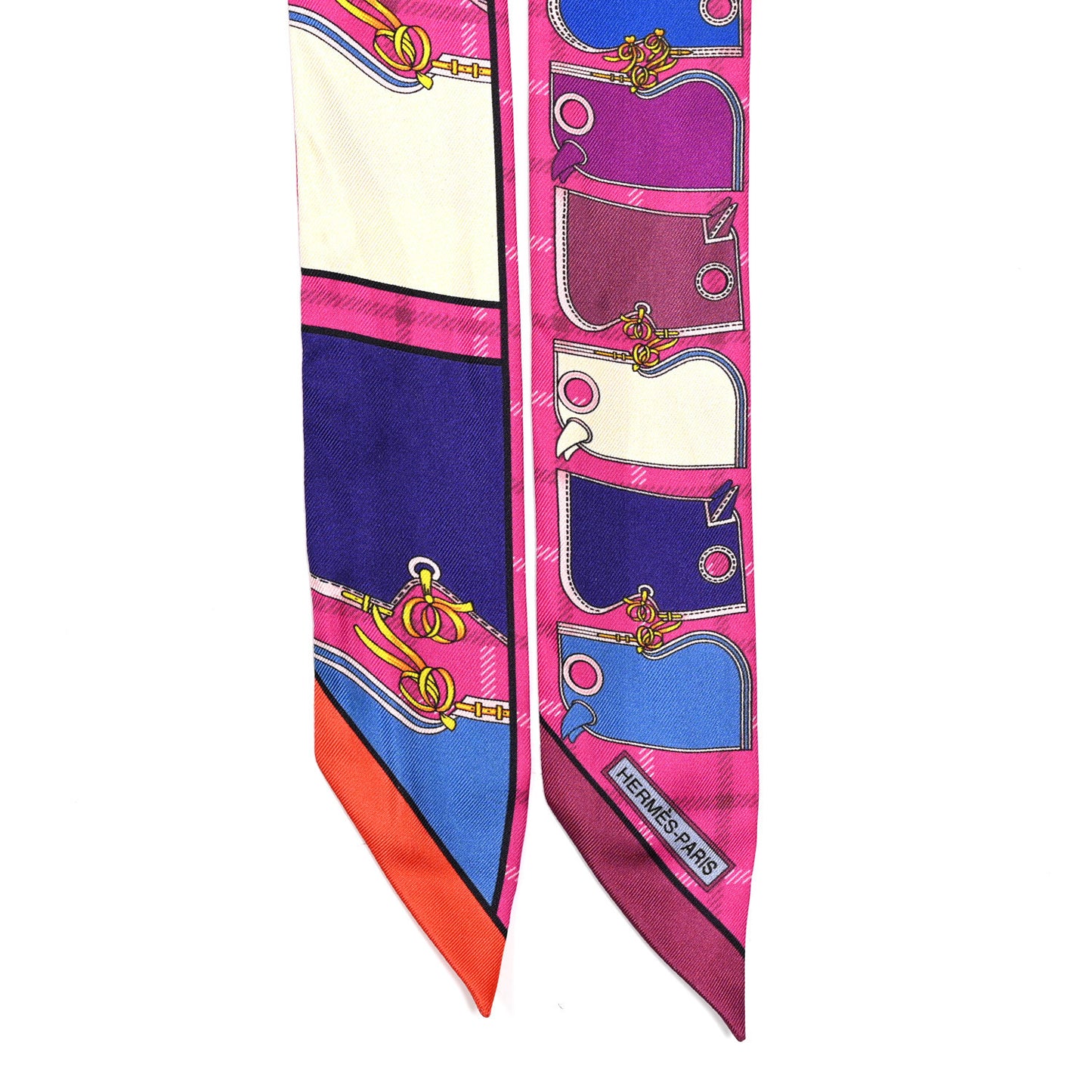 Silk Camails Twilly Scarf Rouge Violet Marine