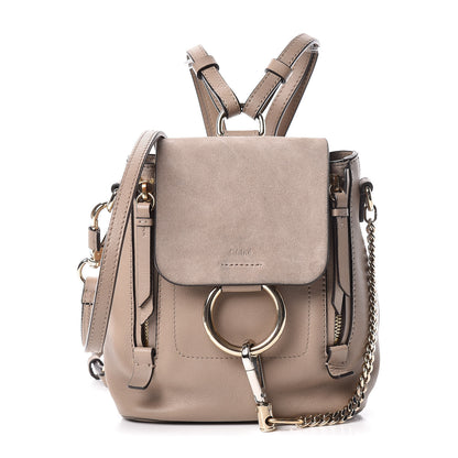 Chloe Suede Calfskin Mini Faye Backpack Motty Grey 1 of 25