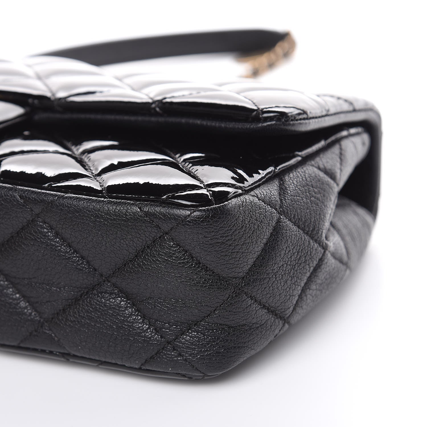 Chanel Patent Goatskin Quilted Medium CC Eyelet Flap Black 9 of 10